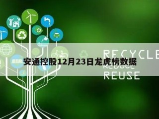 安通控股12月23日龙虎榜数据