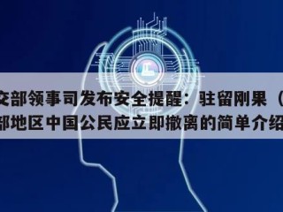 外交部领事司发布安全提醒：驻留刚果（金）东部地区中国公民应立即撤离的简单介绍