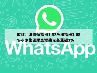 收评：港股恒指涨1.53%科指涨1.08%小米集团尾盘短线走高涨超3%